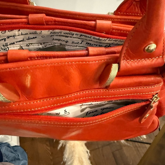 Barr Barr Orange  Leather Handbag with the gold hardware - Picture 5 of 6